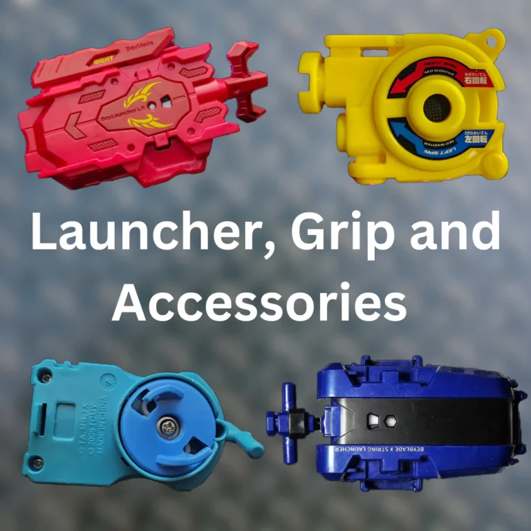 Beyblade launchers, grips and accessories