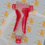 Launcher Grip with Rubber - Clear with Red Rubber (Burst)