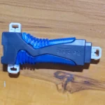Burst Launcher Grip with Blue Rubber - Gunmetal